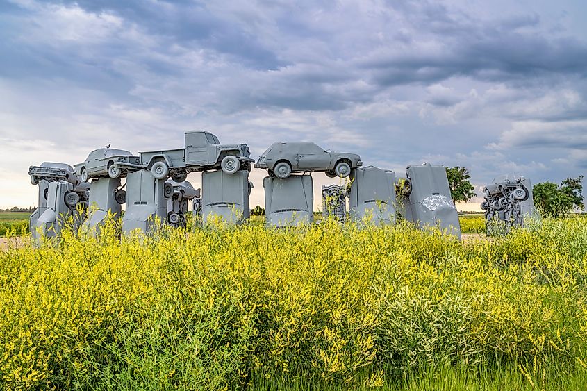 Carhenge, a modern replica of Stonehenge in Alliance, Nebraska.