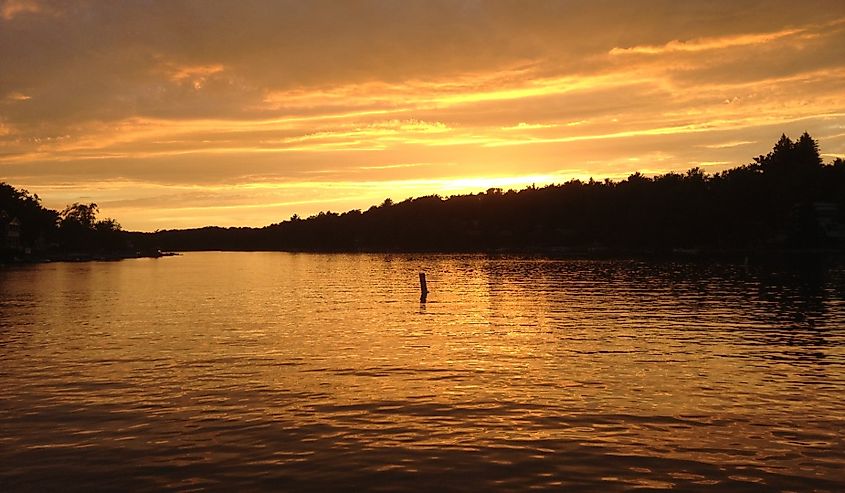 Lake Harmony Pennsylvania golden sunset
