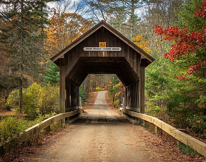 Swamp Meadow Covered Bridge near Foster, Rhode Island.