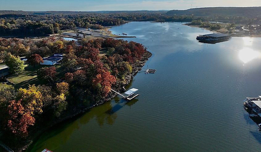 Beautiful fall colors lake Eufaula, Oklahoma.