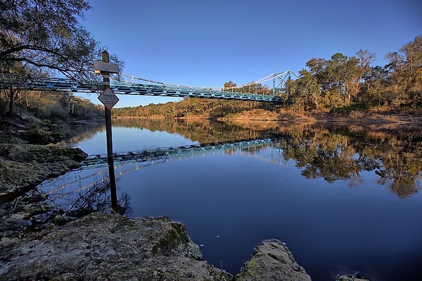 Florida State Road 51 crosses the Suwannee River just north of Mayo