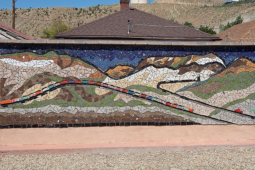 Mine mosaic in Helper in Utah (USA).