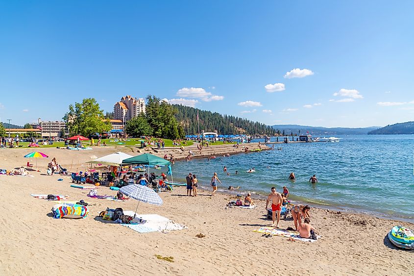 downtown resort district of rural Coeur d'Alene, Idaho.