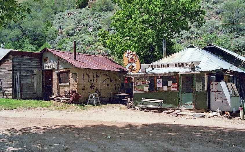 Small businesses in Jarbidge, Nevada.