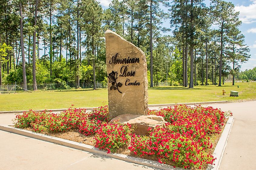 Front entrance to the American Rose Center in Louisiana.