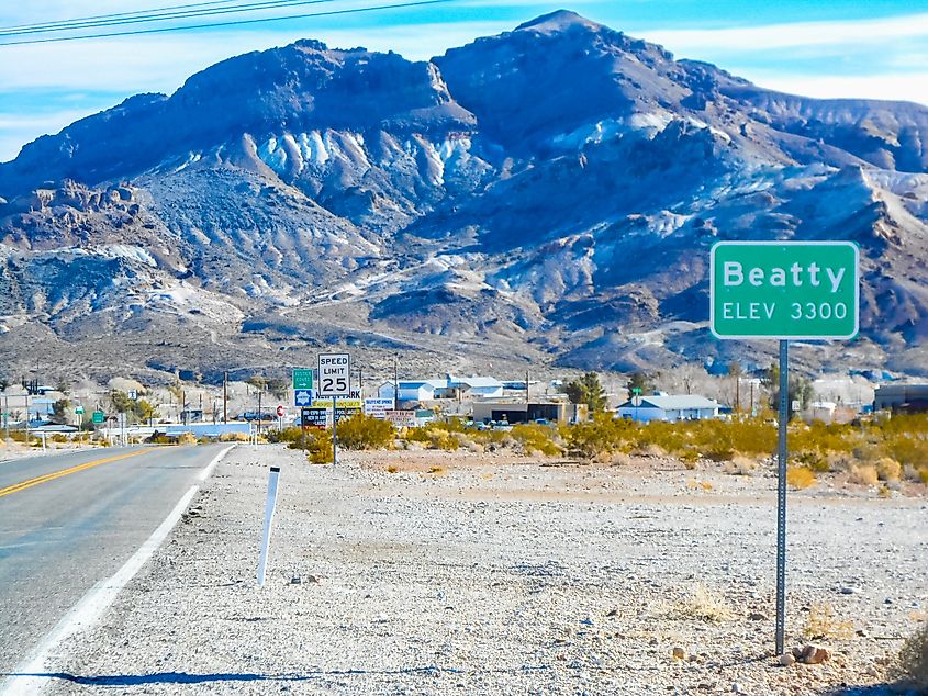 High dynamic range (HDR) Beatty town in Death Valley Nevada USA.