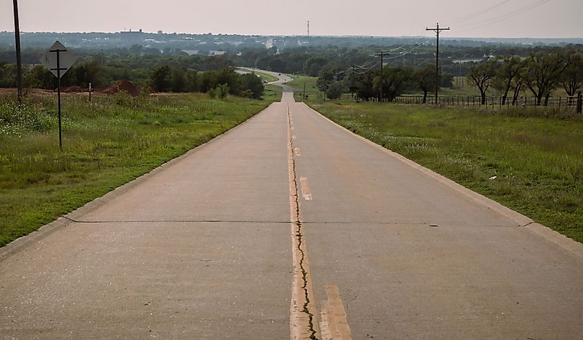  Route 66 in the countryside or Clinton, Oklahoma.