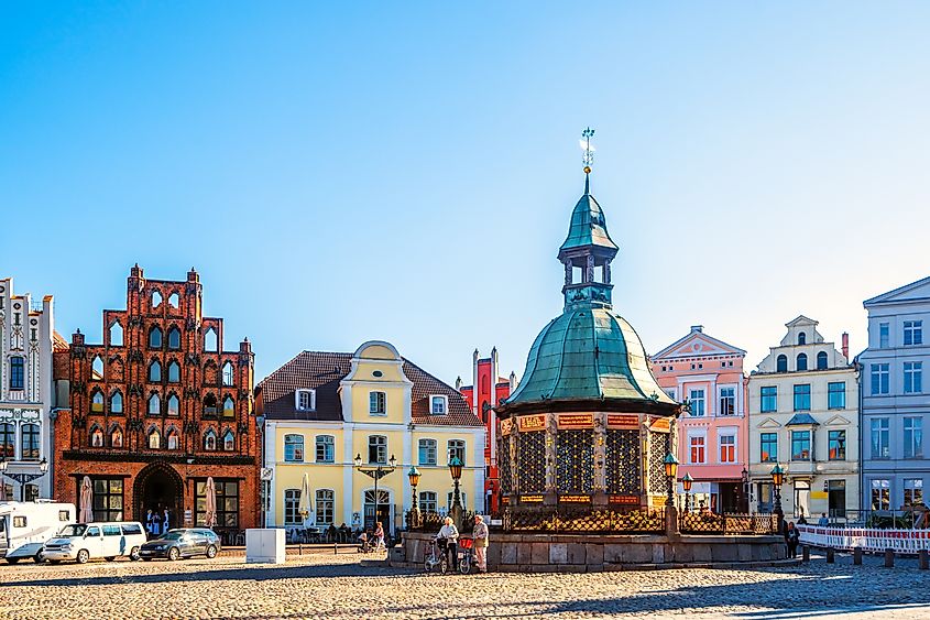 Colorful buildings in Wismar, Germany