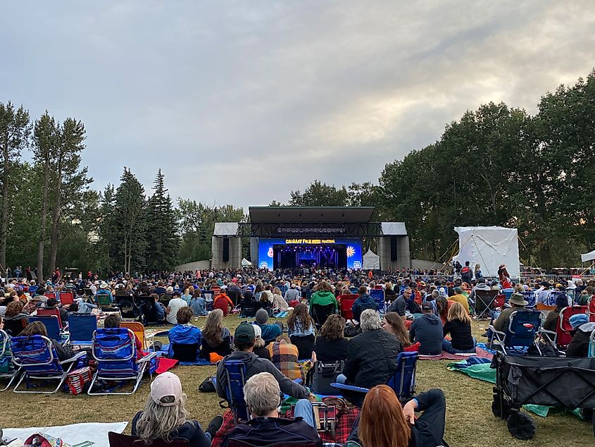 A full crowd at Prince's Island Park for the opening night of the Calgary Folk Music Festival.