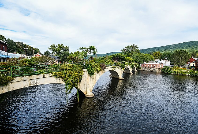 Bridge of Flowers in Shelburne Falls, Massachusetts.