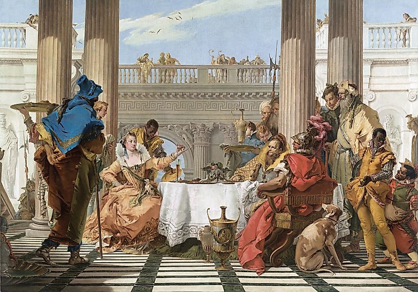 The Banquet of Cleopatra by Giovanni Battista Tiepolo, now in the National Gallery of Victoria, Melbourne.