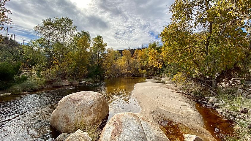 Beautiful Sabino Canyon in fall.