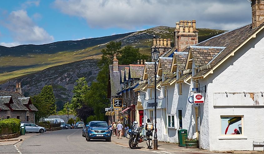 Braemar village, Scottish Highlands. 