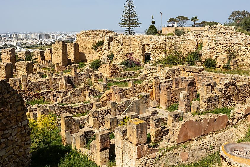 Ruins of the house of Hannibal at the excavations of Carthage