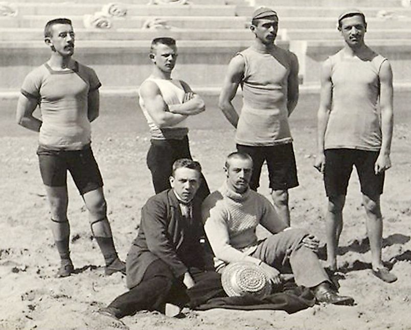 Hungarian Olympic team at the 1896 Summer Games. Image credit Albert Meyer via Wikimedia.