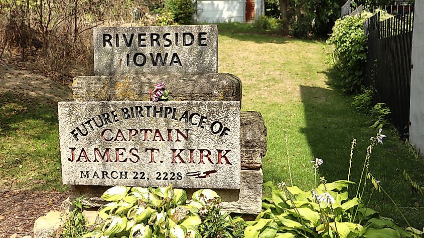 Marker commemorating the future birth place of the fictional Star Trek character James T Kirk. Editorial credit: Berns Images / Shutterstock.com