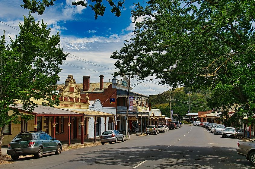 Main Street in Maldon, Australia.