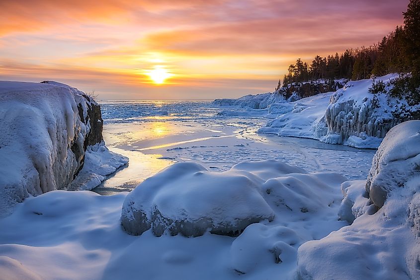 Lake Superior at Presque Isle Park in Marquette, Michigan.