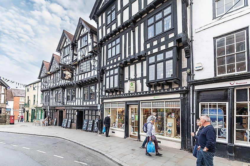 Old Tudor buildings in Ludlow, Shropshire