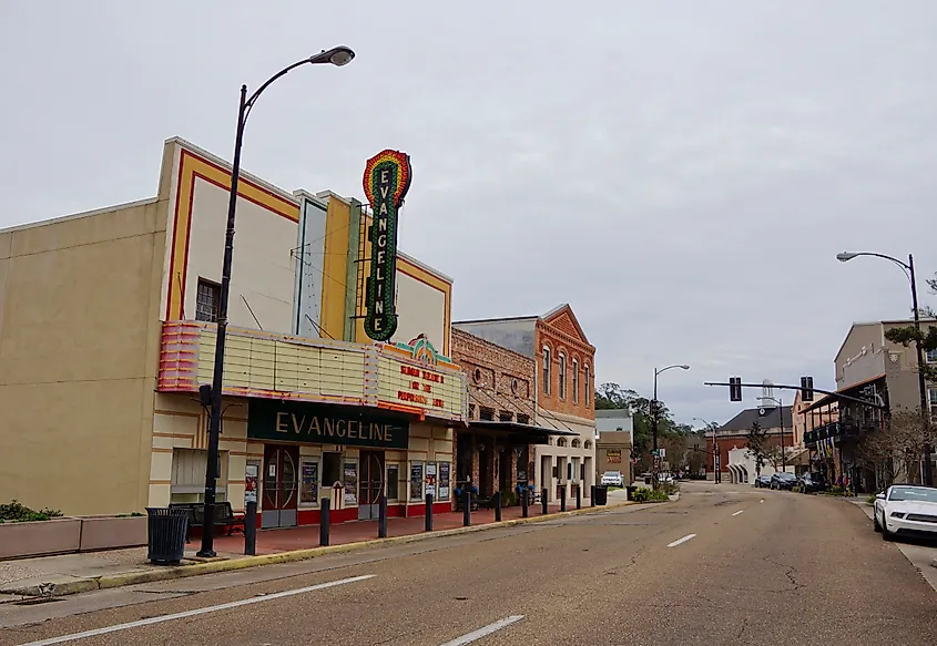 Evangeline Theather in New Iberia, Louisiana. Editorial credit: Bennekom / Shutterstock.com.