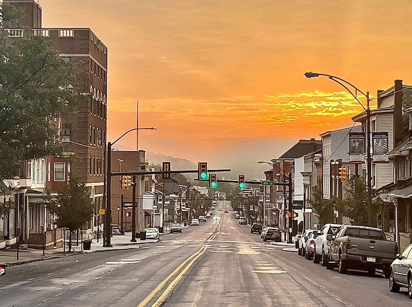 View of downtown Ashland in Pennsylvania.