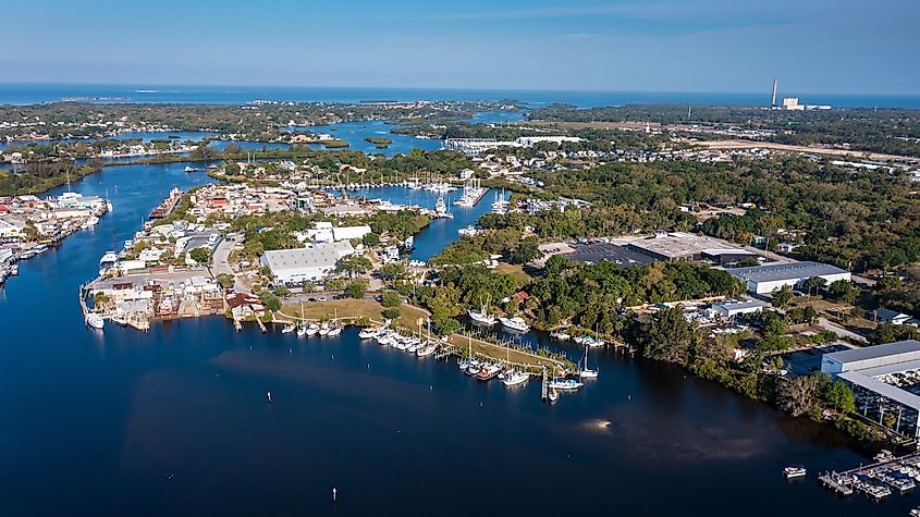 Aerial view of Tarpon Springs, Florida.
