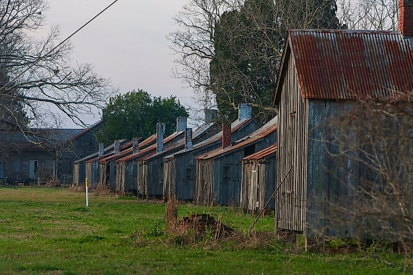 Wooden houses in Thibodaux, Louisiana.