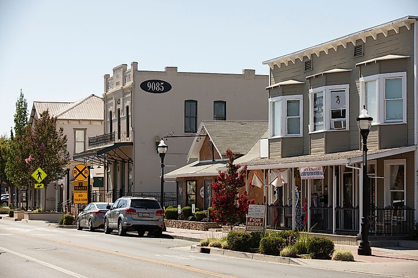Historic downtown Elk Grove, California.