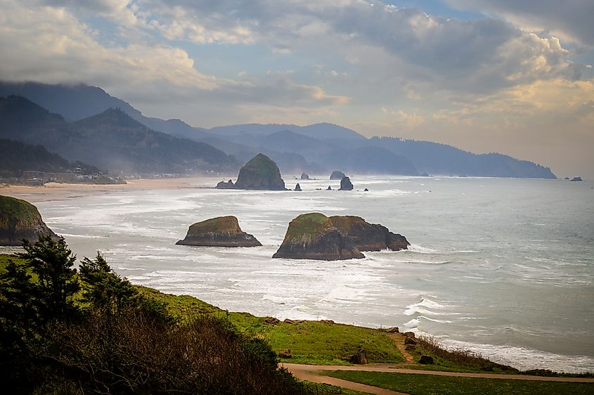 View of Haystack Rock from Ecola State Park.