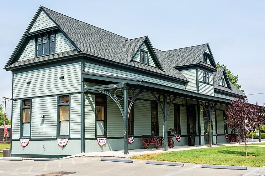 The historic Dansbury Depot in East Stroudsburg, Pennsylvania. Editorial credit: Alizada Studios / Shutterstock.com.