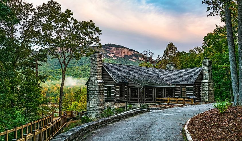 Table Rock State Park Cabin on Pinnacle Lake near Greenville South Carolina.