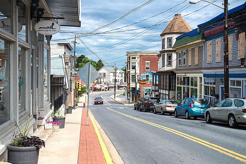 A street in Brunswick, Maryland.