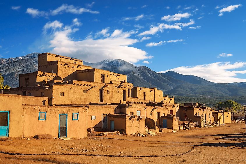 Ancient dwellings of Taos Pueblo in New Mexico