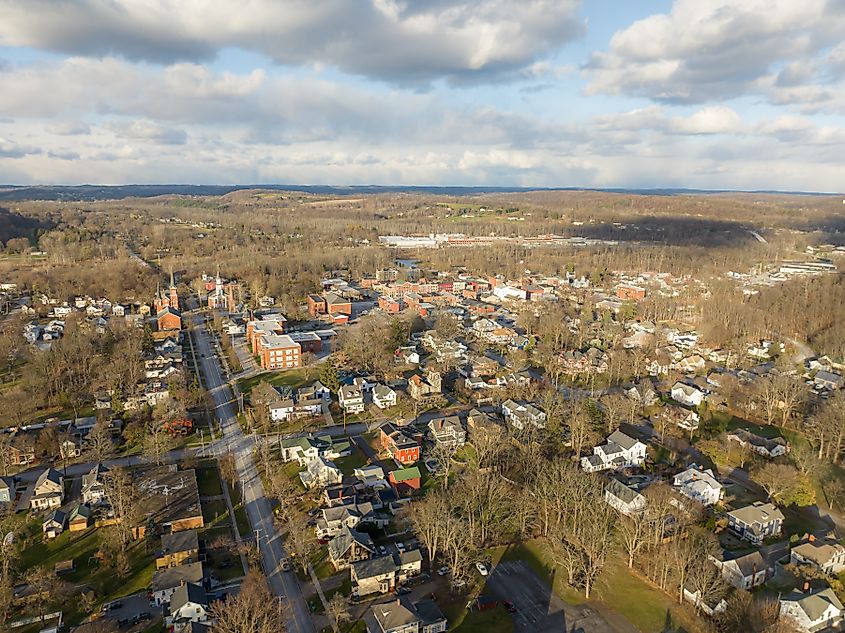 Aerial view of the Village of Palmyra, New York