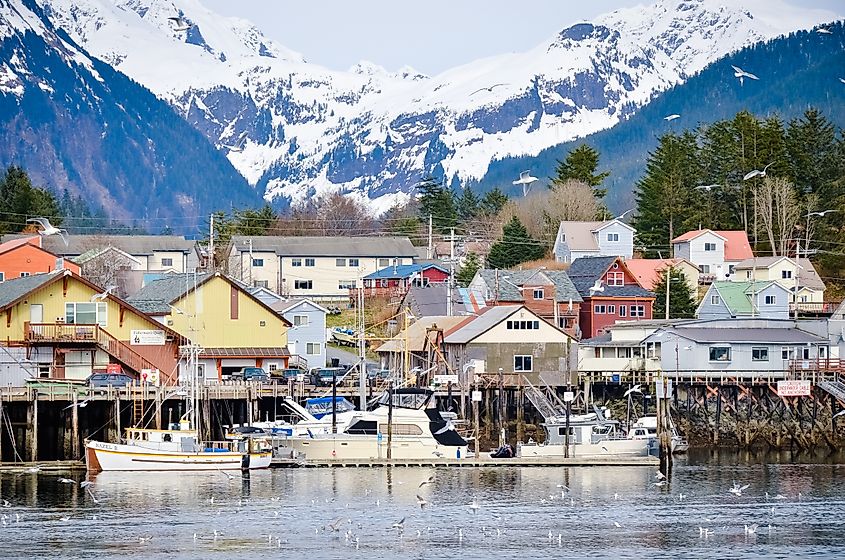 The scenic skyline of Sitka, Alaska.