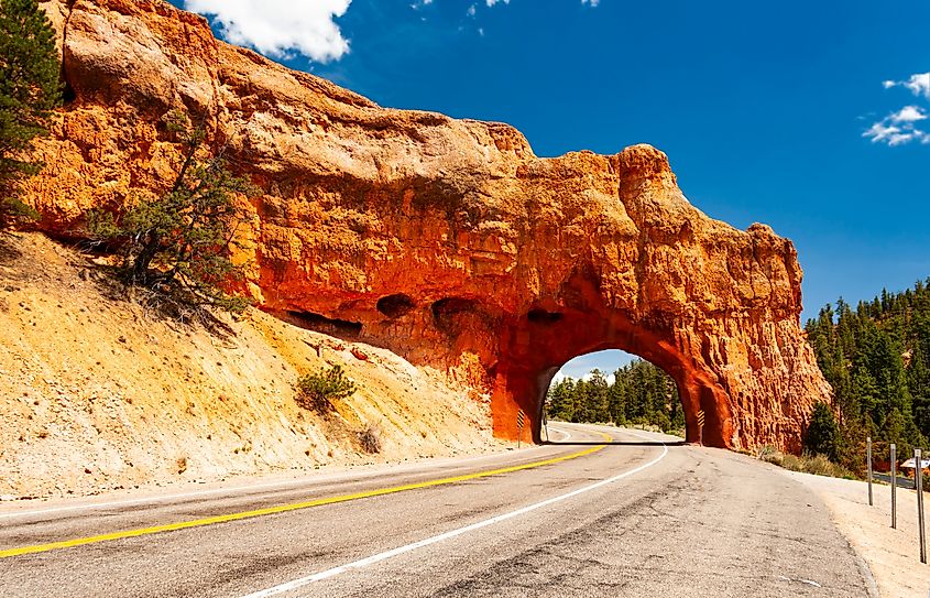 Tunnel on Scenic Byway 12 in the Red Rock Canyon, state of Utah.