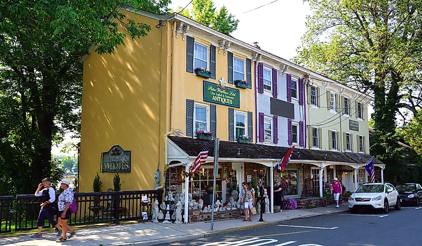 The historic town of Lambertville, New Jersey.