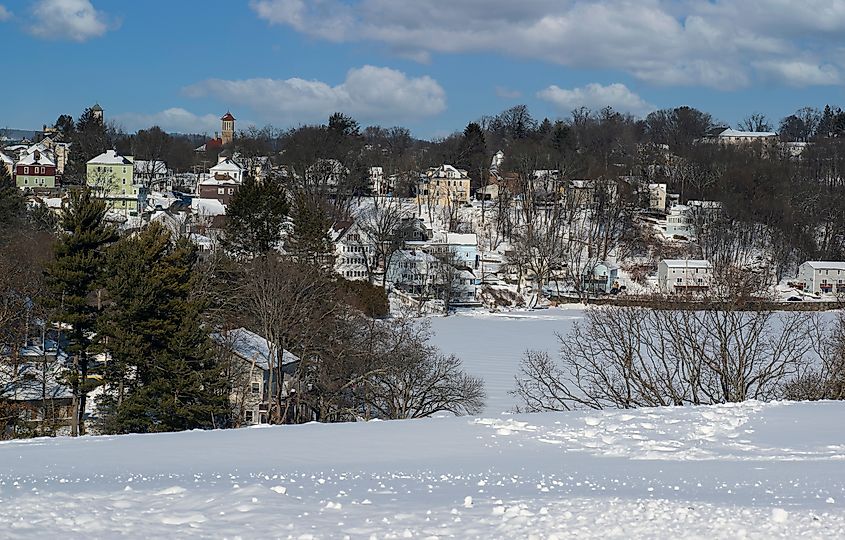 View of Clinton Massachusetts from the Wachusett dam