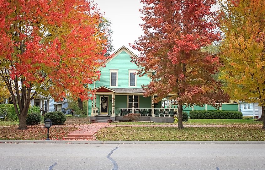 A vibrant home in the town of Ottawa, Kansas.