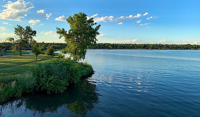 Looking over Sloan Lake at Edgewater, Colorado.