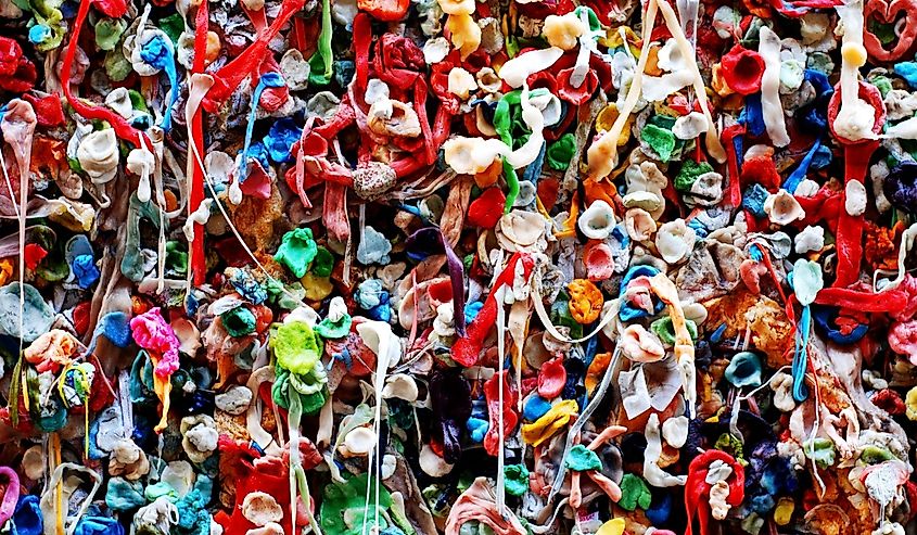 Seattle Washington a famous detail on the gum wall