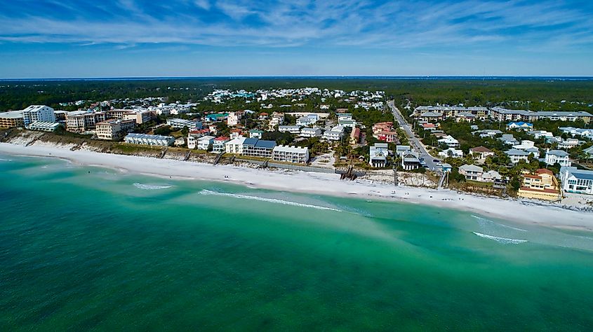Aerial view of Blue Mountain Beach, Florida