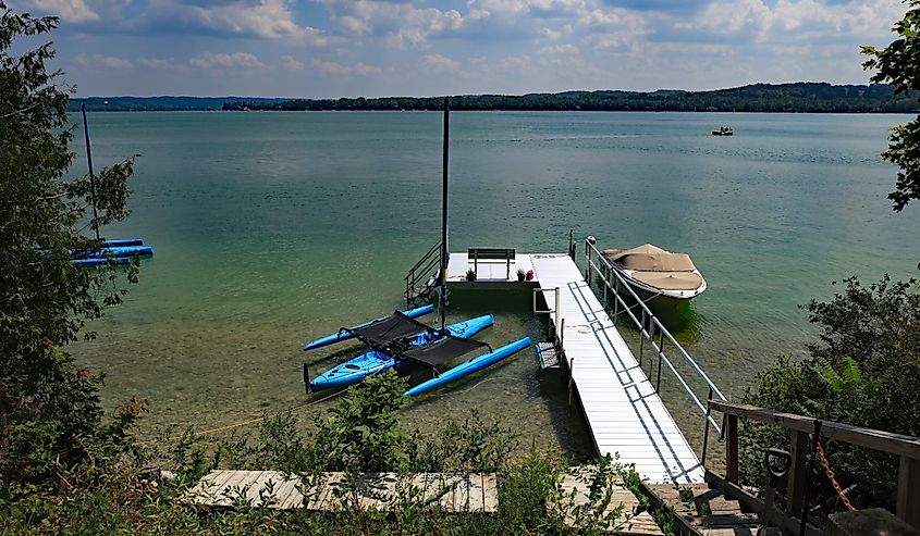 Beautiful Lake Leelanau in Northern Michigan near Leland, Michigan.