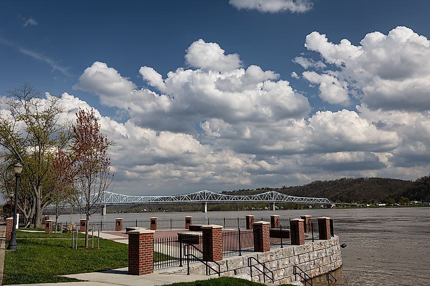 View of the Ohio River from Madison, Indiana.