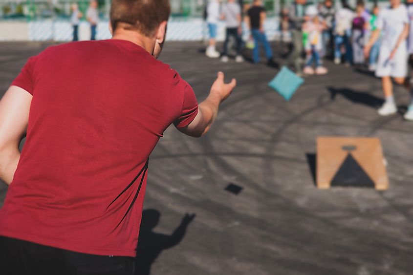 Games like cornhole are common sights at corn festivals, such as in Eden. Image Credit Tsuguliev via shutterstock.