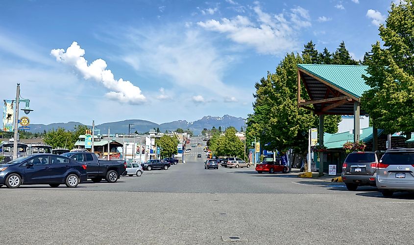 Port Alberni is a large tourist hub surrounded by mountains, lakes, rivers filled with salmon and trout, and rainforests. Editorial credit: Alena Charykova / Shutterstock.com