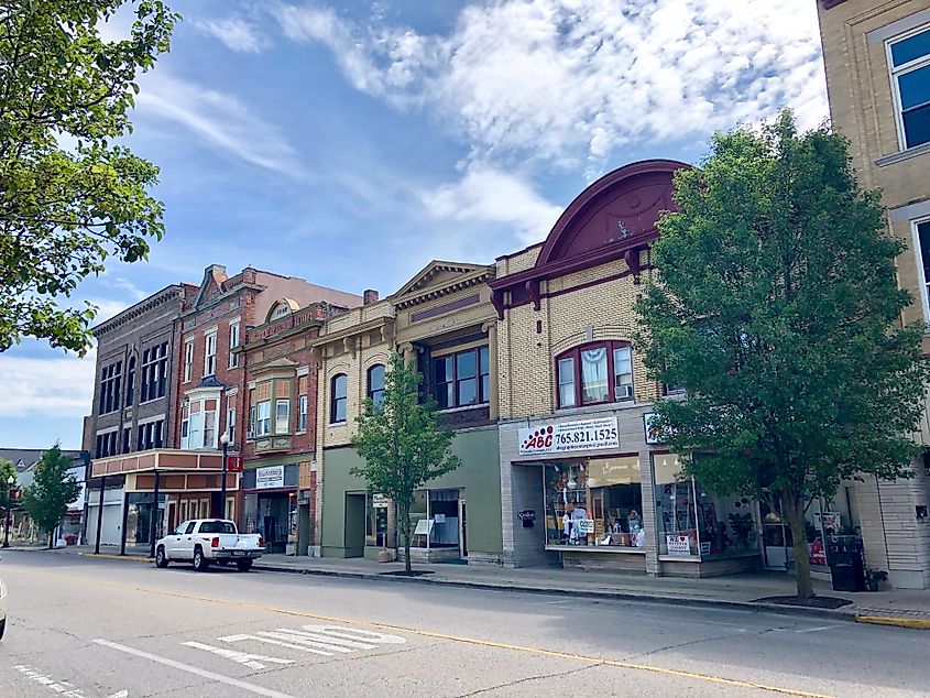 Street view in Connersville, Indiana.