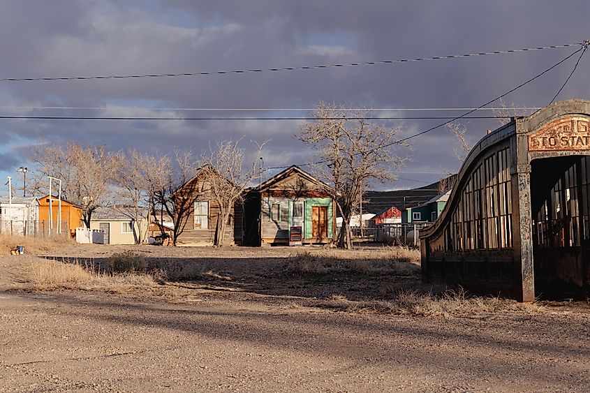 Abandoned miners shacks in the town of Goldfield, Nevada. 