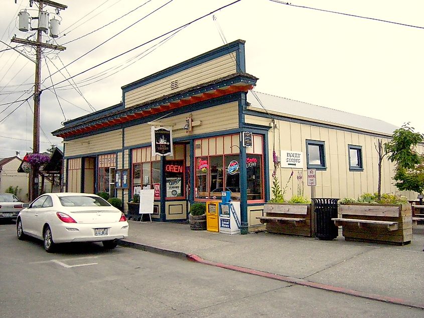 The historical La Conner Pub in La Conner, Washington.