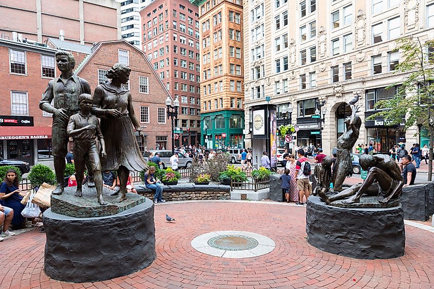 Irish Famine Memorial in downtown Boston, Massachusetts